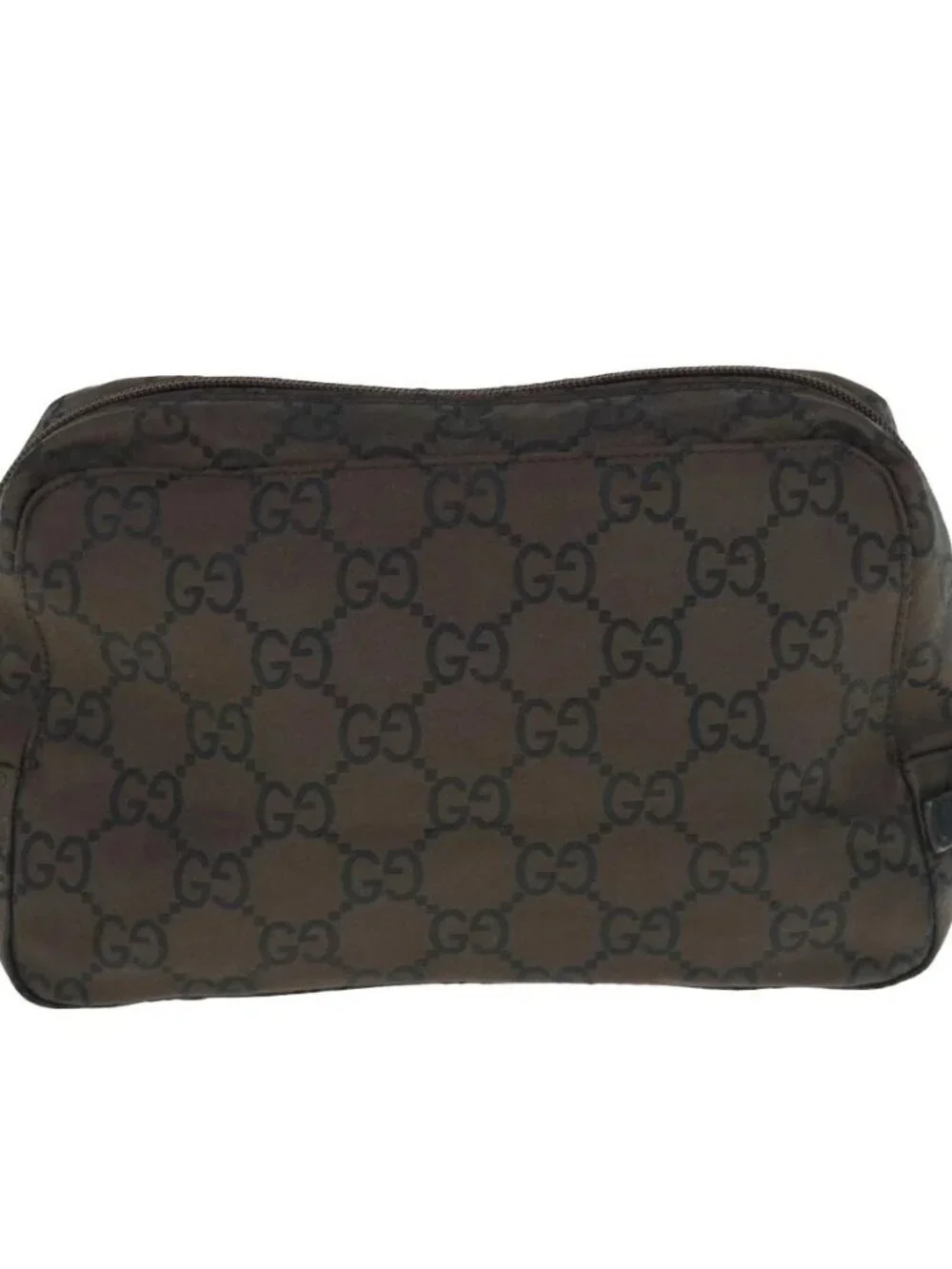 GUCCI GG Canvas Clutch Bag Dark Brown 112253 Auth 62829